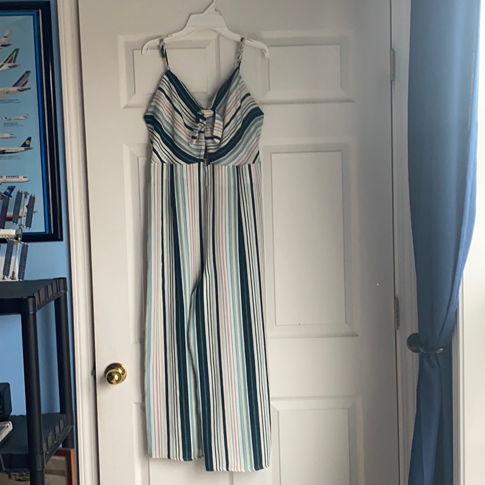 Multi colored, striped jumpsuit from target